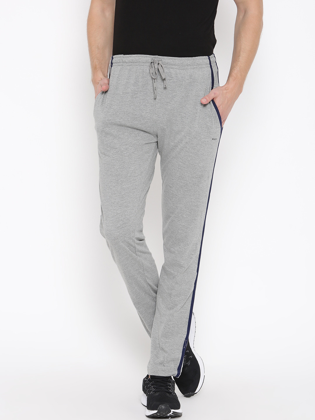 Buy NEVA Men Grey Cotton Solid Track Pants Track Pants for Men