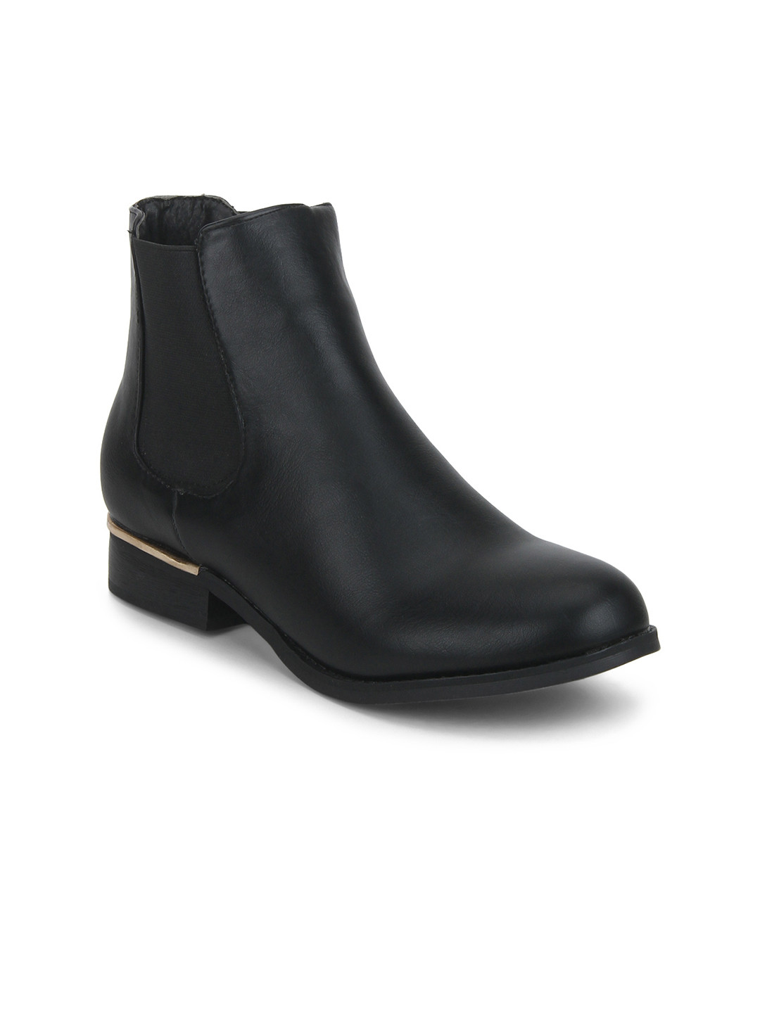 Buy Truffle Collection Women Black Solid Heeled Boots - Heels for Women 2370640 | Myntra
