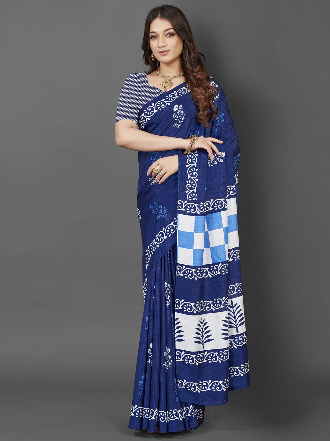 Vistaar Lime Green Dabu Saree