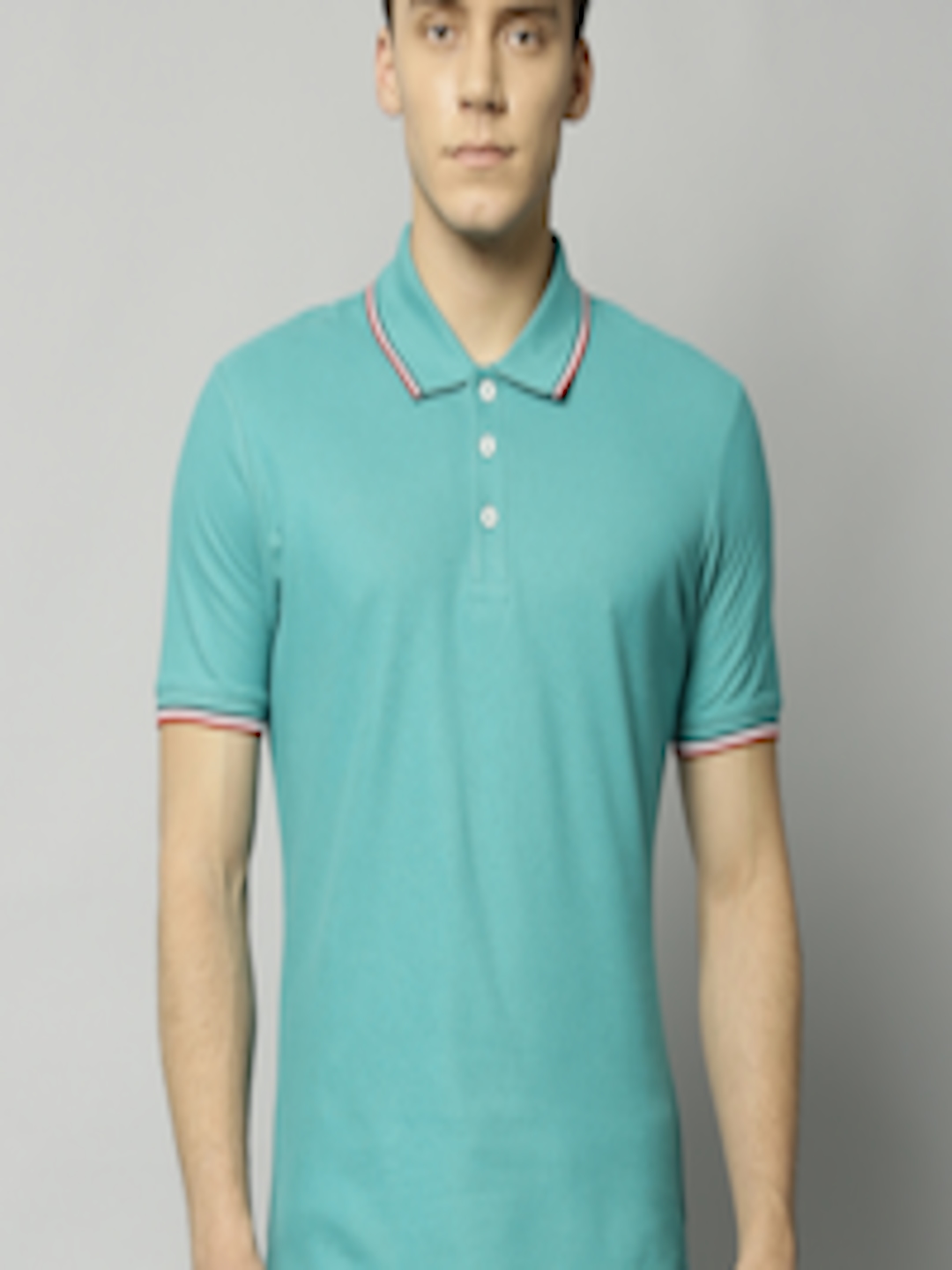 Buy Marks & Spencer Men Green Solid Polo Collar T Shirt - Tshirts for ...