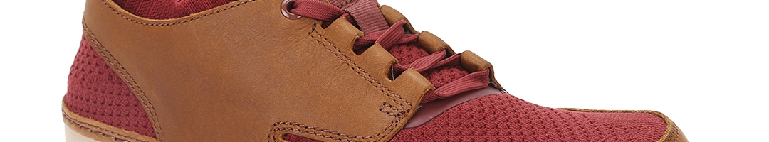 Buy Clarks Men Brown & Maroon Woven Design Sneakers - Casual Shoes for ...