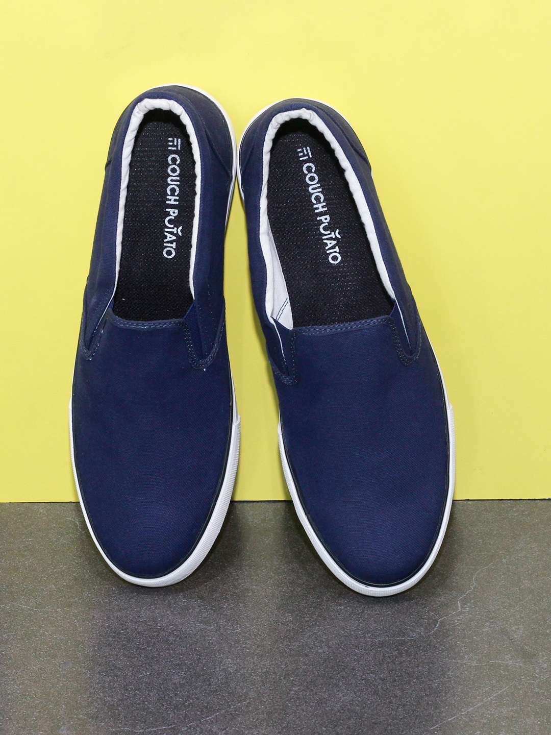 Buy Couch Potato Men Navy Blue Slip On Sneakers - Casual Shoes for Men ...