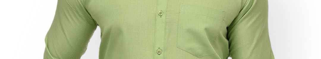 Buy Hangup Men Green Regular Fit Solid Formal Shirt - Shirts for Men ...
