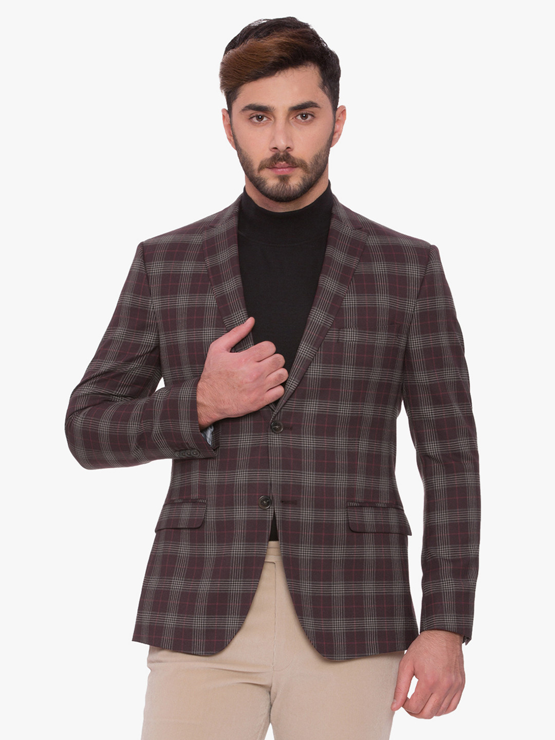 slim fit maroon blazer