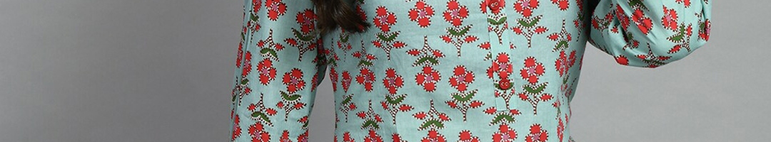 Buy KALINI Round Neck Floral Printed Cotton Tunics - Tunics for Women ...