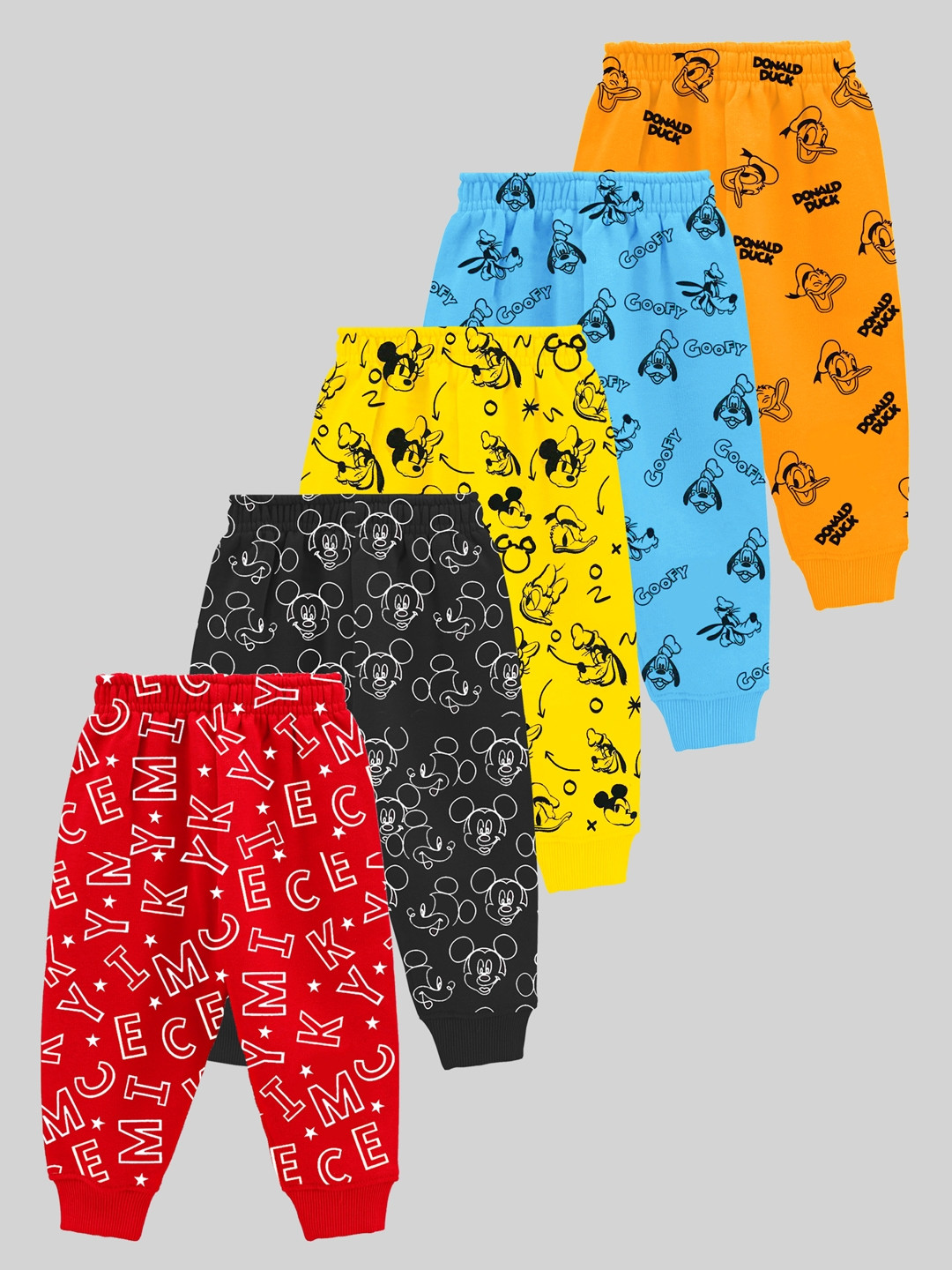 Buy KUCHIPOO Unisex Infants Pack Of 5 Printed Cotton Joggers Track