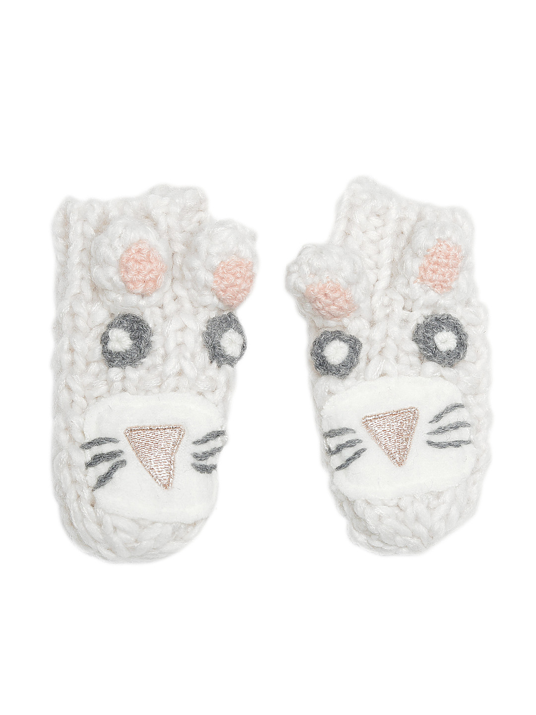 Buy Mothercare Girls Off White Rabbit Patterned Mittens Gloves for