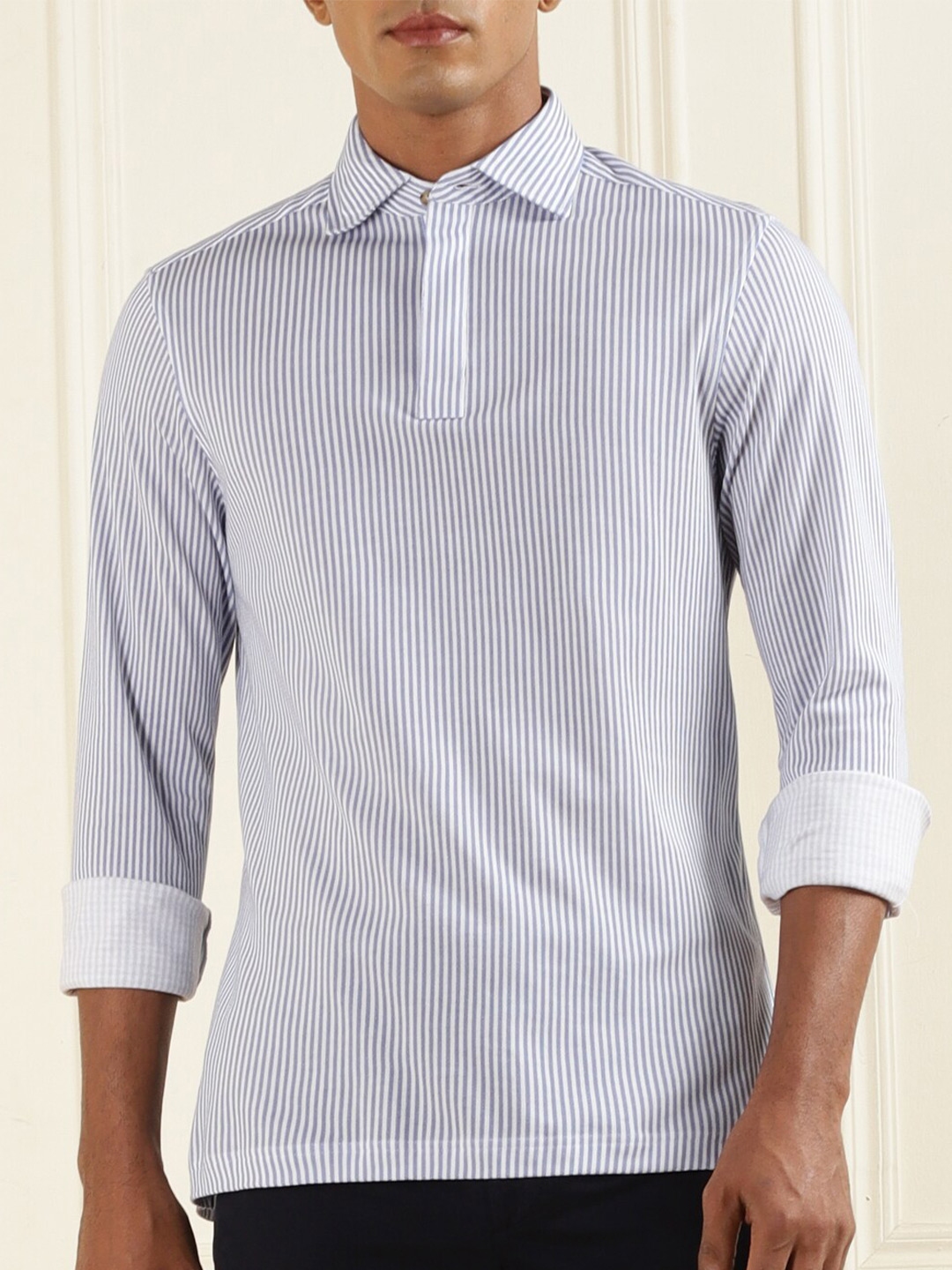 Buy HACKETT LONDON Vertical Striped Cotton Casual Shirt - Shirts for ...