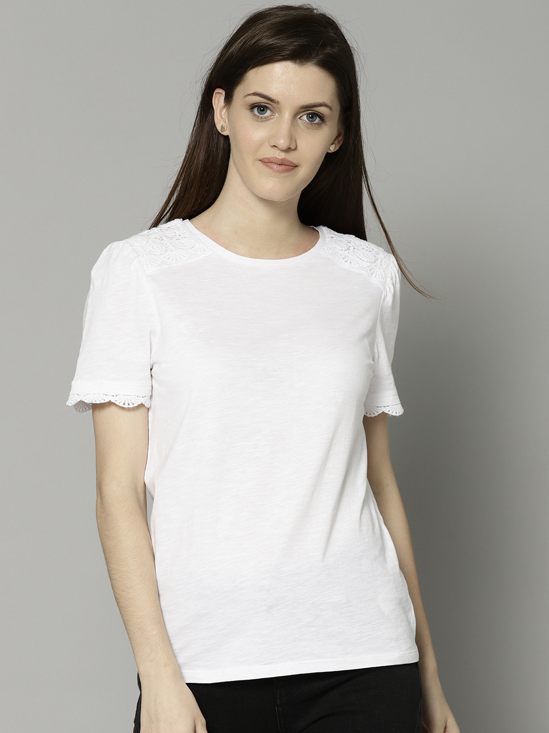 Buy Marks & Spencer Women White Solid Pure Cotton Top Tops for Women