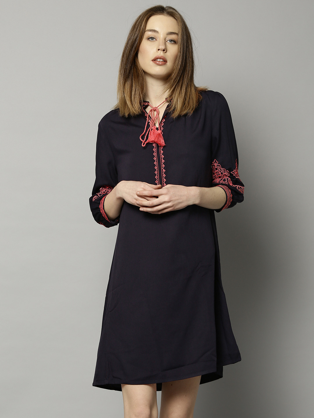 marks and spencer navy dress