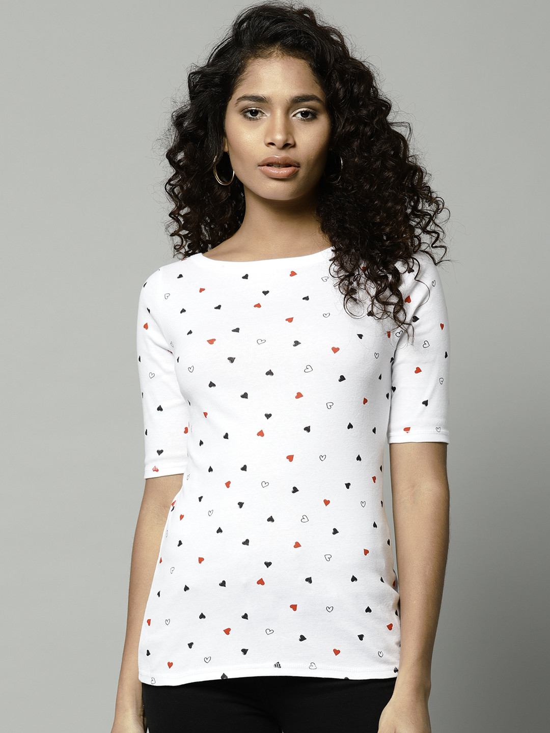 Buy Marks & Spencer Women White Printed Round Neck T Shirt Tshirts