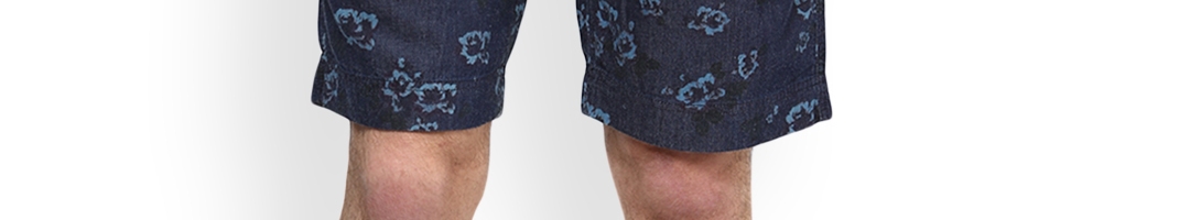 Buy Wear Your Mind Men Blue Printed Regular Fit Regular Shorts - Shorts ...