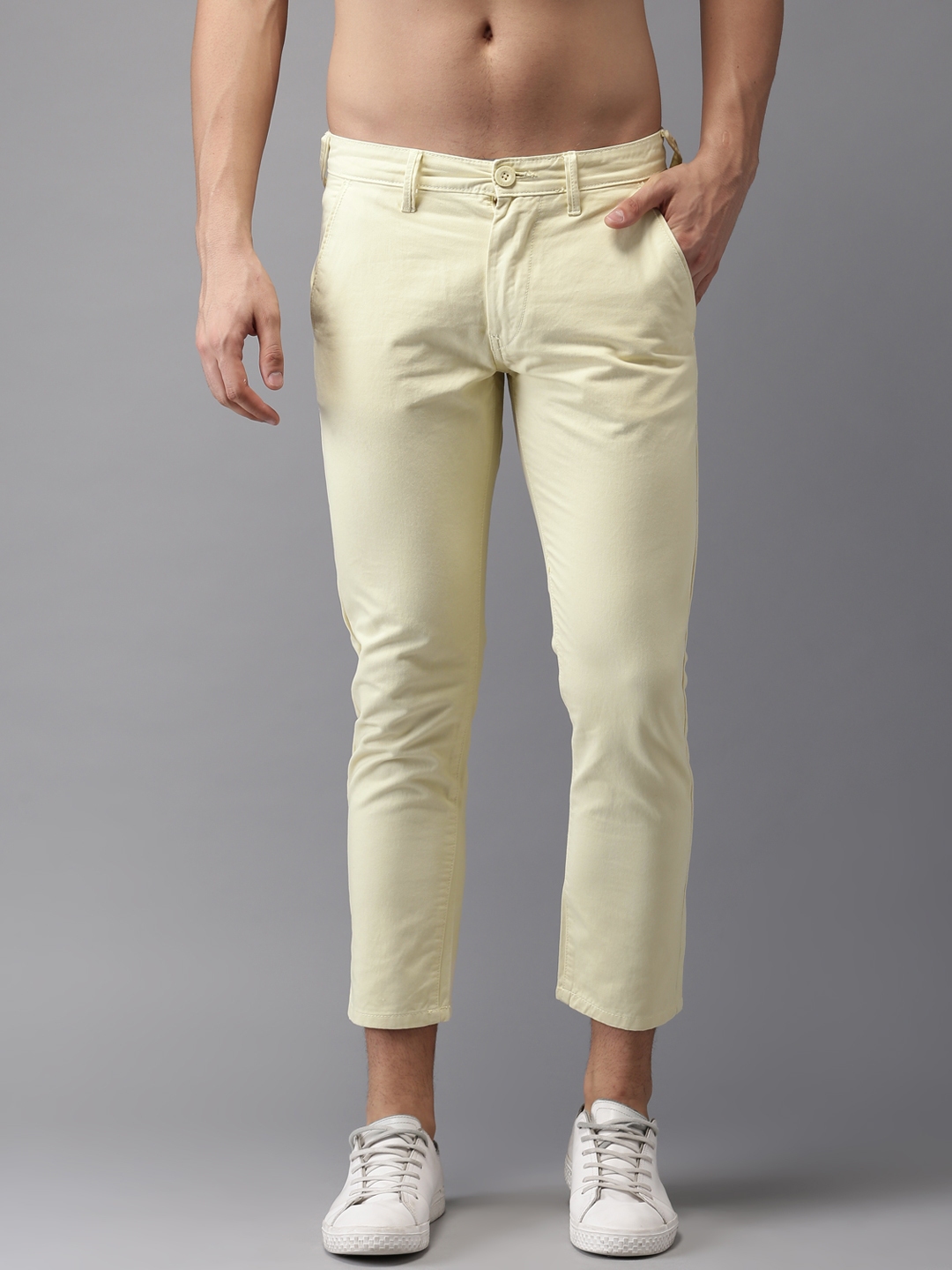 mens cream chinos
