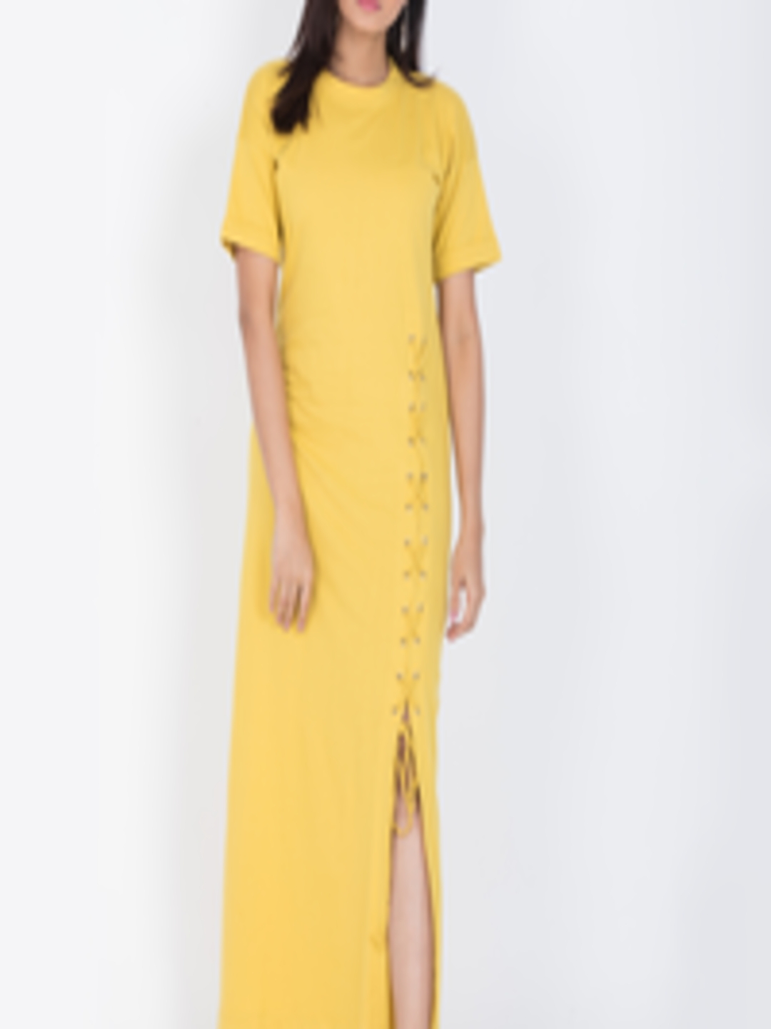 Buy Sassystripes Women Yellow Solid Sheath Dress - Dresses for Women ...