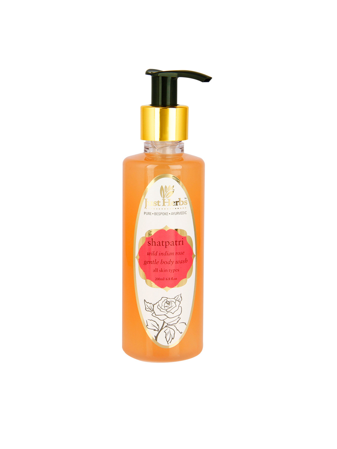 Buy Just Herbs Unisex Shatpatri Wild Indian Rose Gentle Body Wash 200