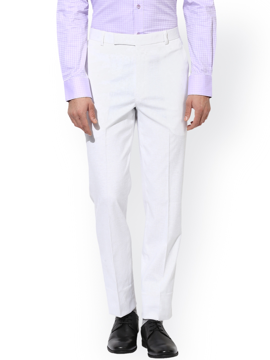 white trousers black shirt