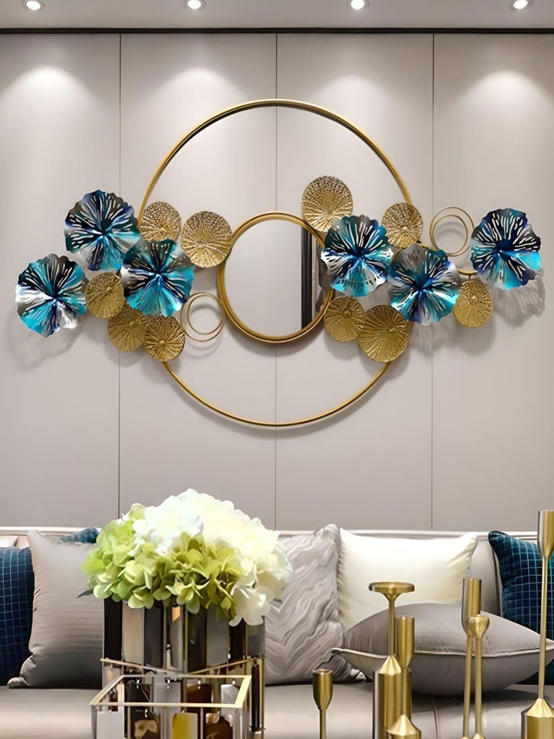 Buy The Art House Blue & Gold Toned Metal Wall Decor Wall Decor for