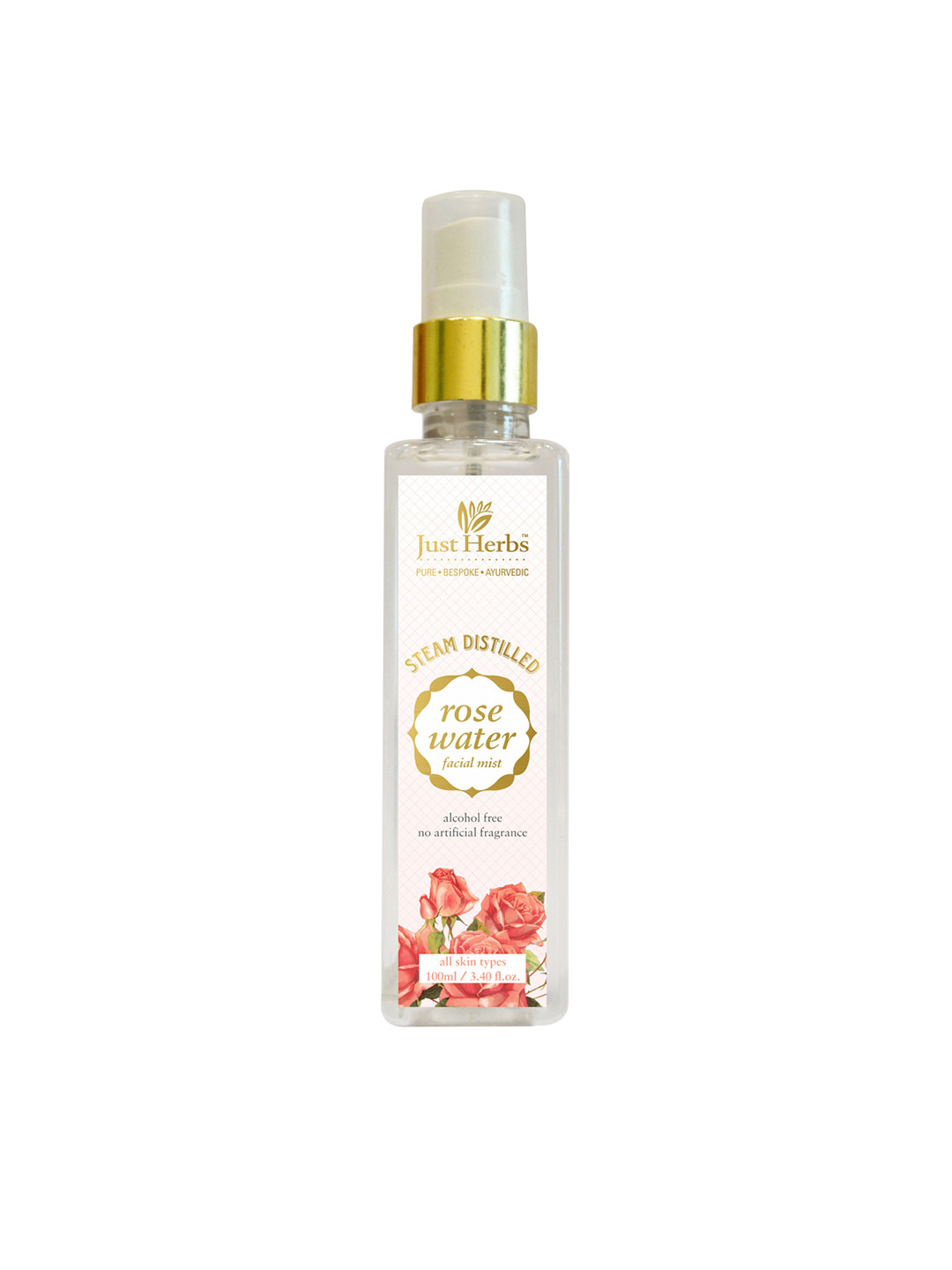 Buy Just Herbs Unisex Steam Distilled Rose Water Facial Mist 100 Ml