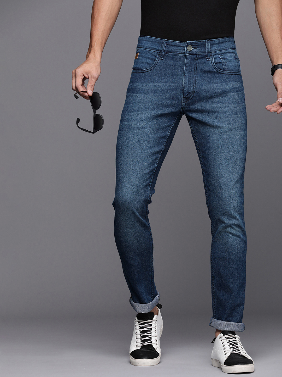 Buy WROGN Men Slim Fit Light Fade Mid Rise Stretchable Jeans - Jeans ...