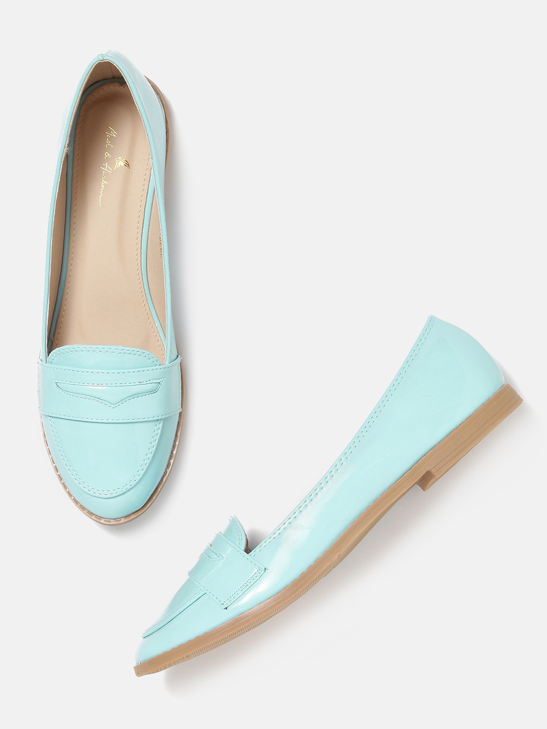 Buy Mast & Harbour Women Blue Solid Flat Shoes Flats for Women