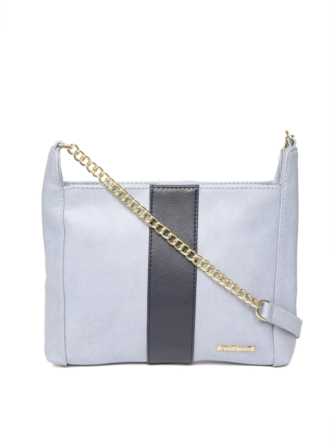 Buy Fastrack Grey & Navy Blue Solid Sling Bag Handbags for Women