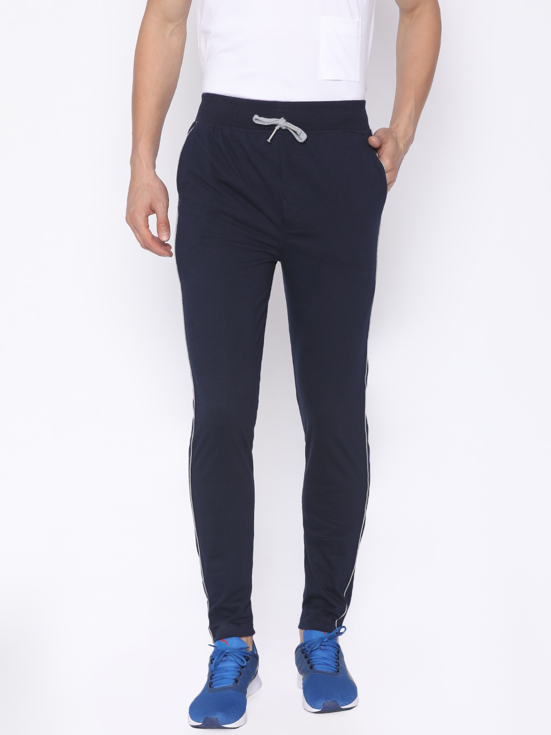 mens navy blue track pants