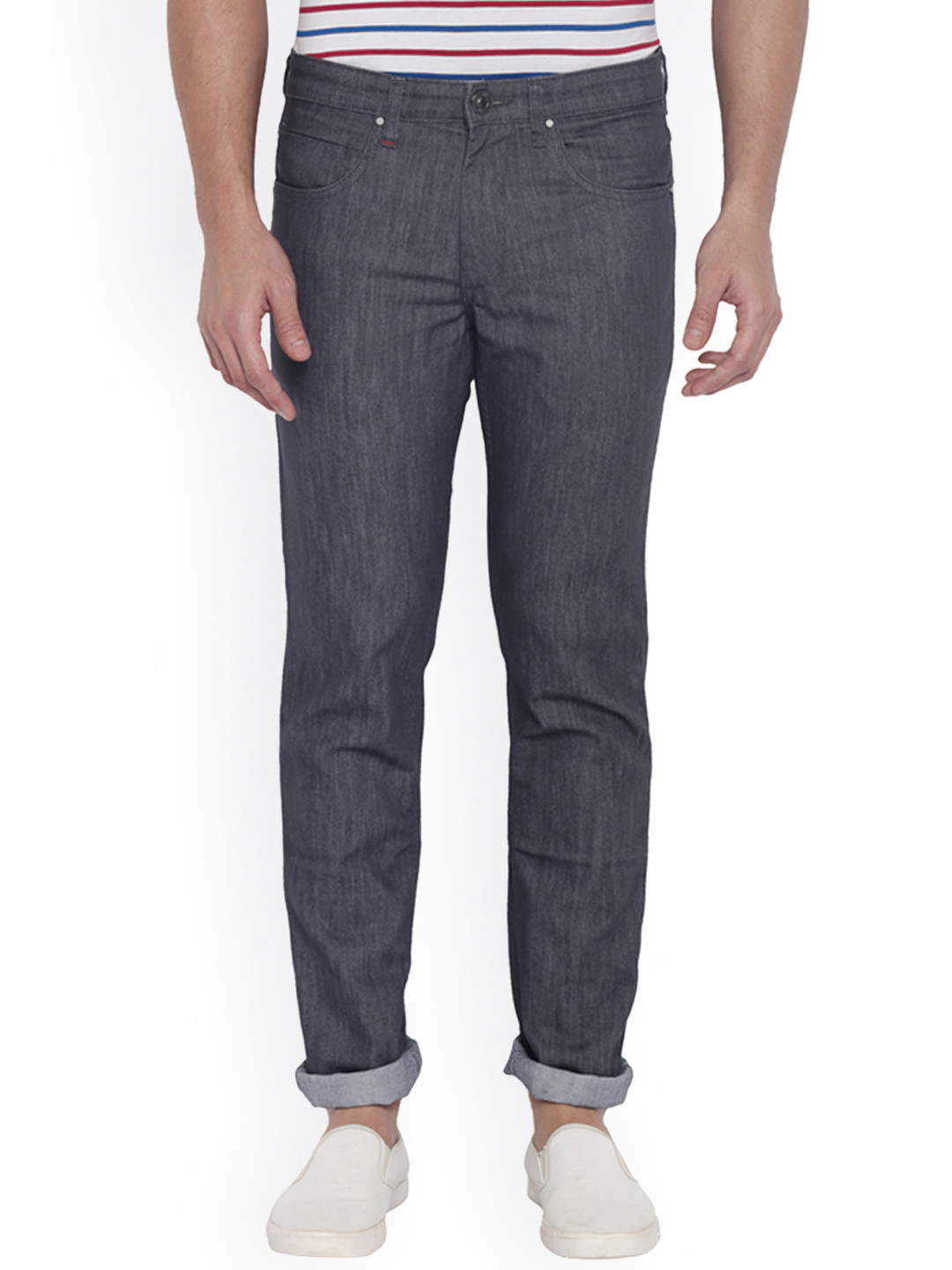 Buy Raymond Men Grey Slim Fit Mid Rise Clean Look Jeans Jeans for Men