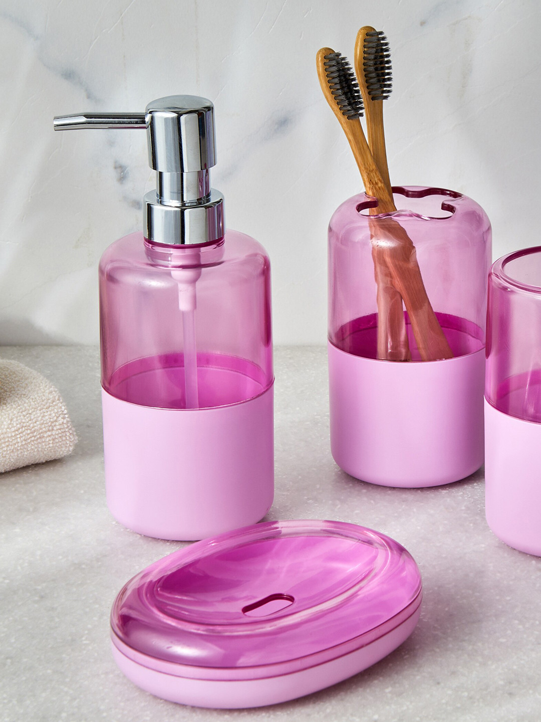 Buy Home Centre Grafton Purple Plastic Soap Dispenser Bathroom