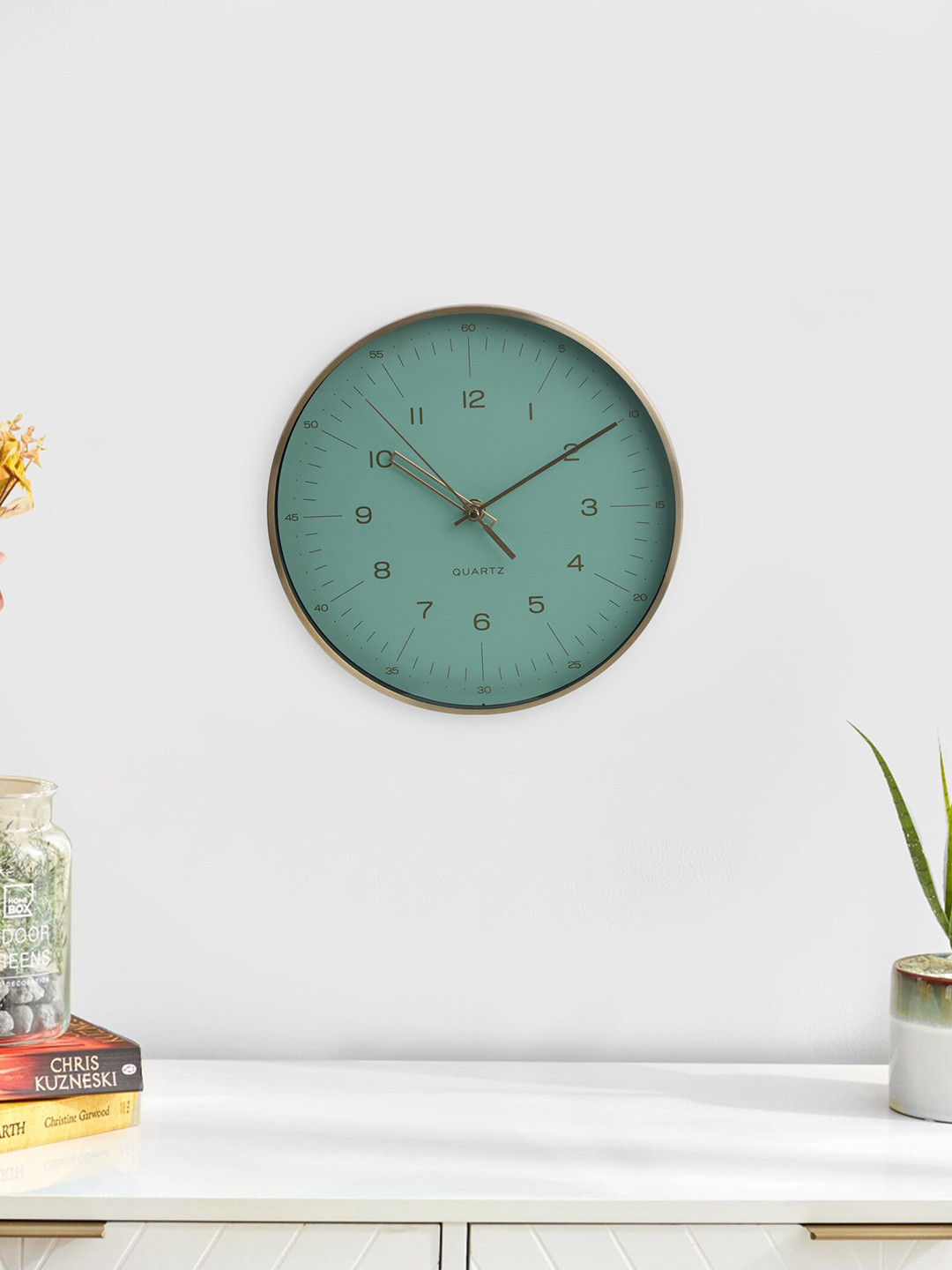 Buy Home Centre Spring Green Contemporary Wall Clock - Clocks for ...