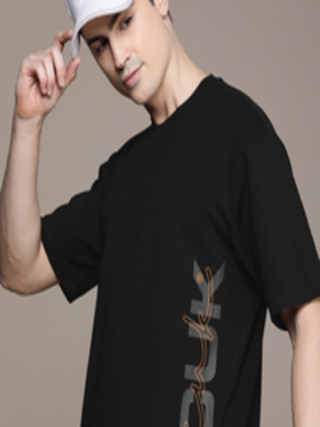 Buy FCUK Brand Logo Printed Oversized Fit Drop Shoulder Sleeves T Shirt ...