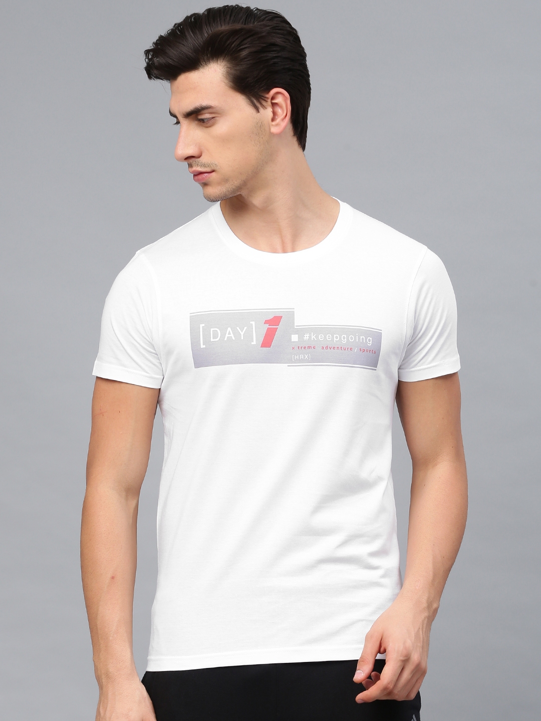 Buy HRX By Hrithik Roshan White Printed Pure Cotton T Shirt - Tshirts ...