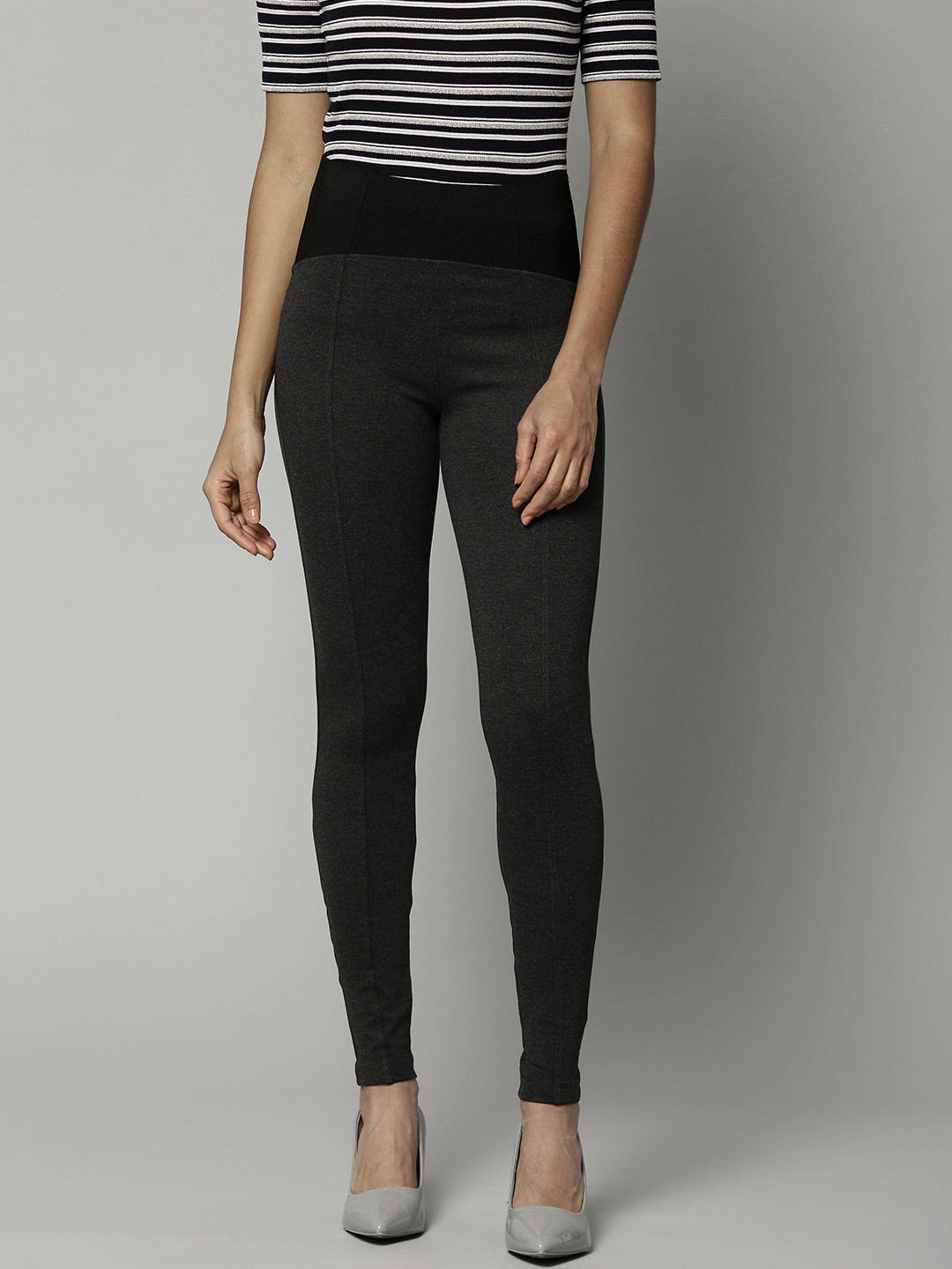 Buy Marks & Spencer Charcoal Grey High Rise Leggings Leggings for