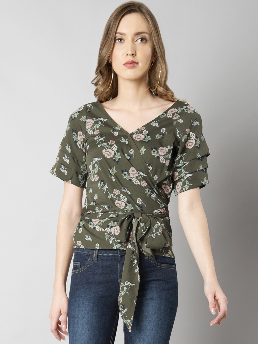 olive green tops womens