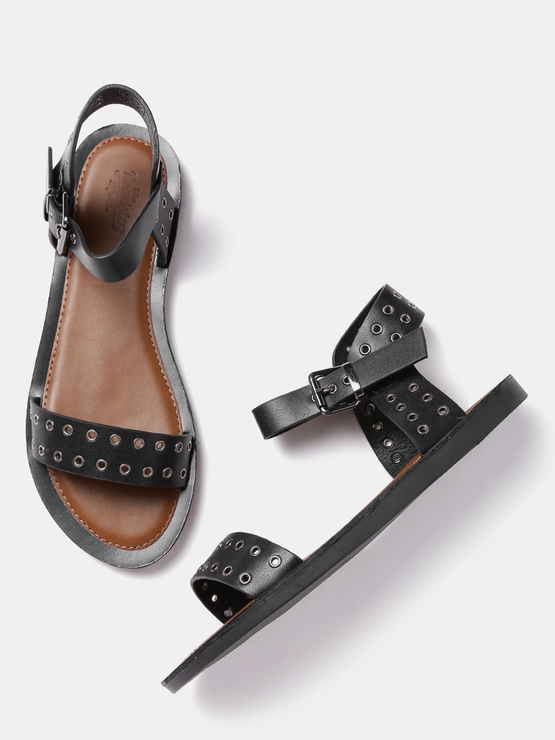 open toe flats myntra
