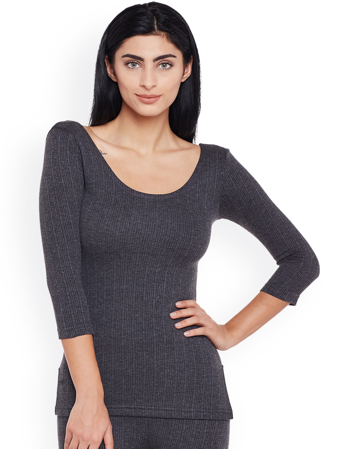 Buy NEVA Charcoal Cotton Thermal Top Thermal Tops for Women 2383533