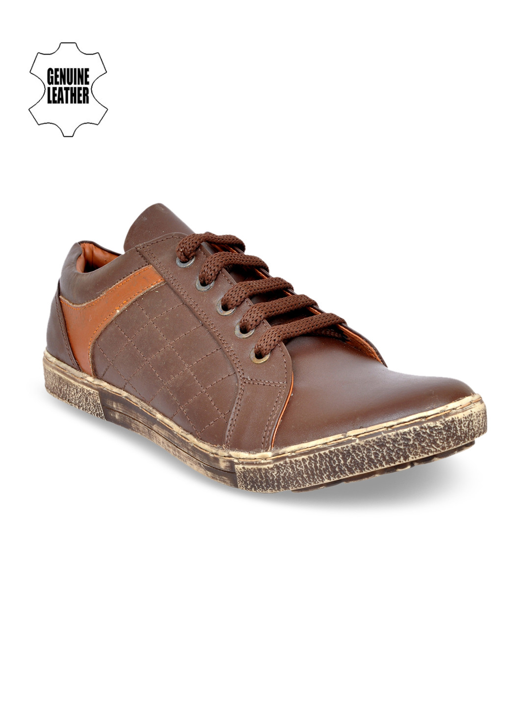 Buy Allen Cooper Men Brown Leather Sneakers Casual Shoes for Men