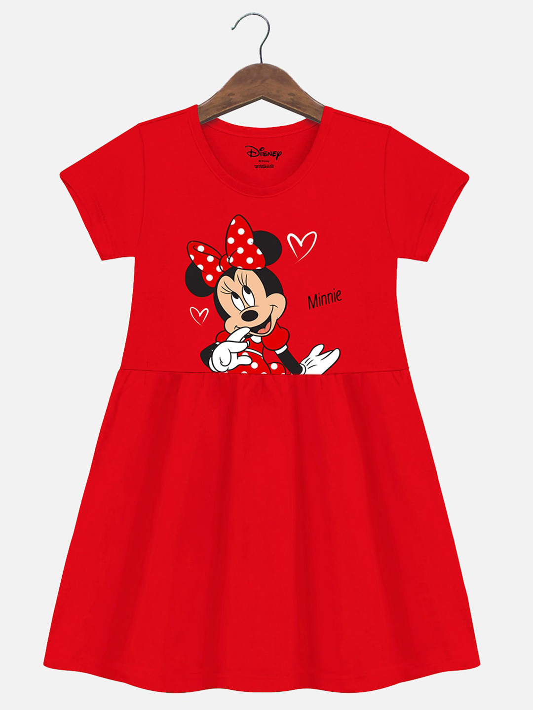 Minnie Mouse Printed  Terry Stuff Dress For Baby Girl In Yellow Color main image 0