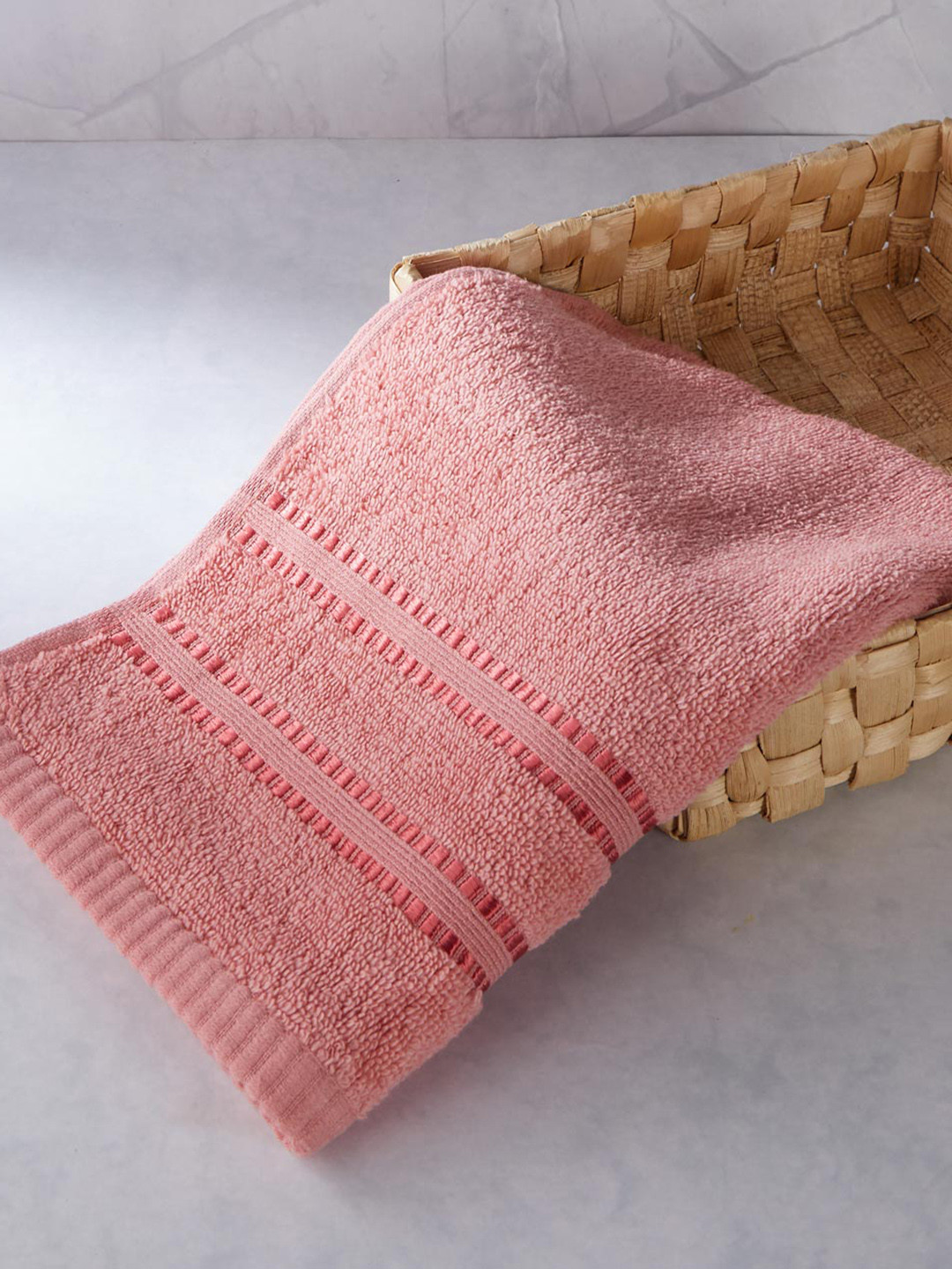 Buy Fabindia Pink Ayan 380 GSM Cotton Rectangular Hand Towel Hand