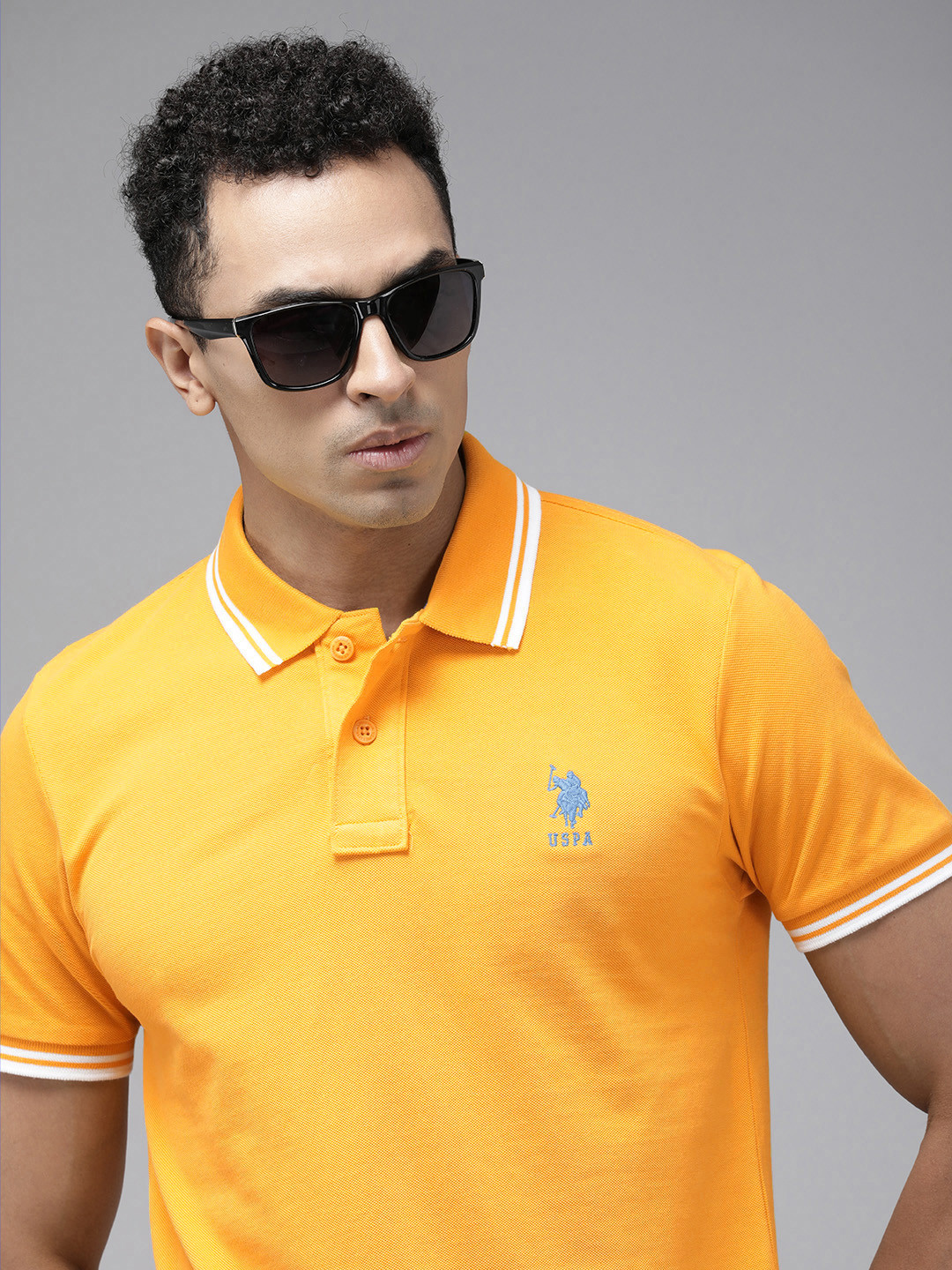 Buy U.S. Polo Assn. Polo Collar Pure Cotton Slim Fit T Shirt Tshirts