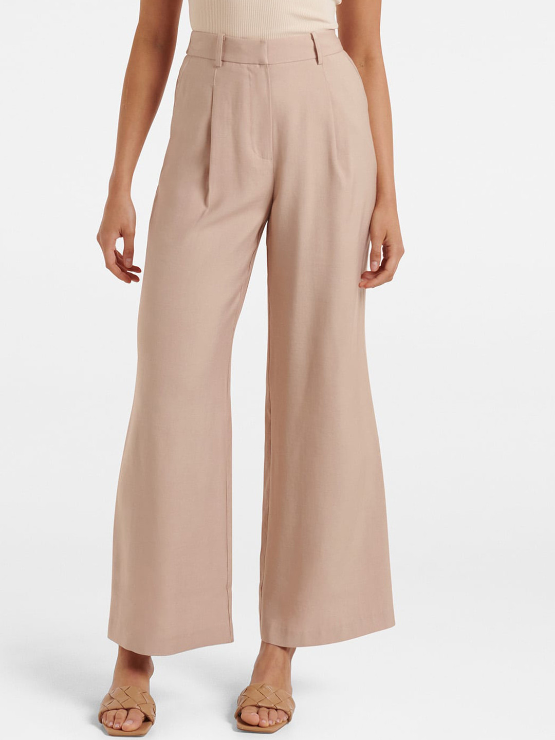 Women Beige High-Rise Trouser