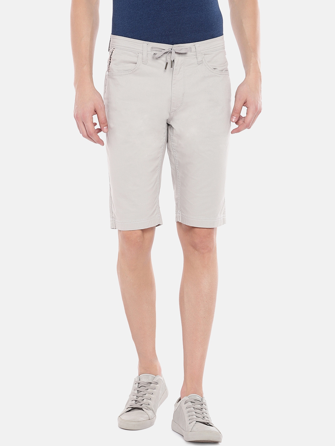 Buy Lee Men Grey Solid Slim Fit Chino Shorts - Shorts for Men 2388580 ...