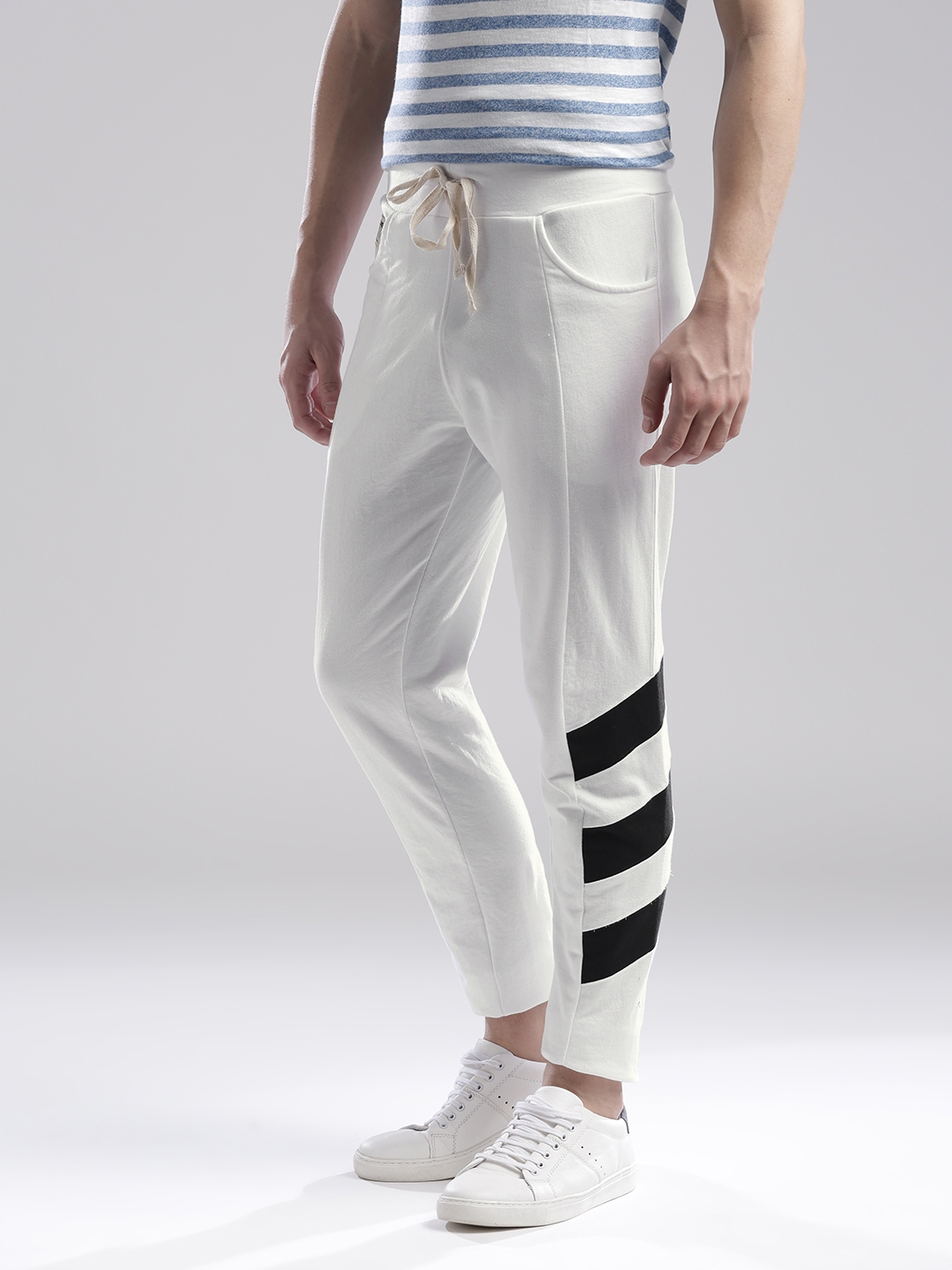 all white track pants