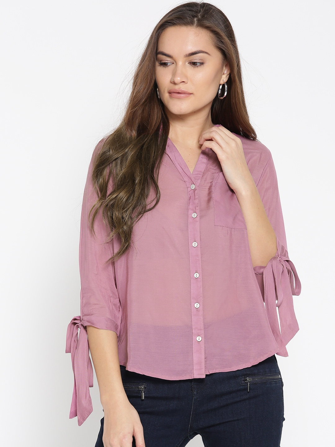 Buy Style Quotient Women Pink Solid Casual Shirt - Shirts for Women ...