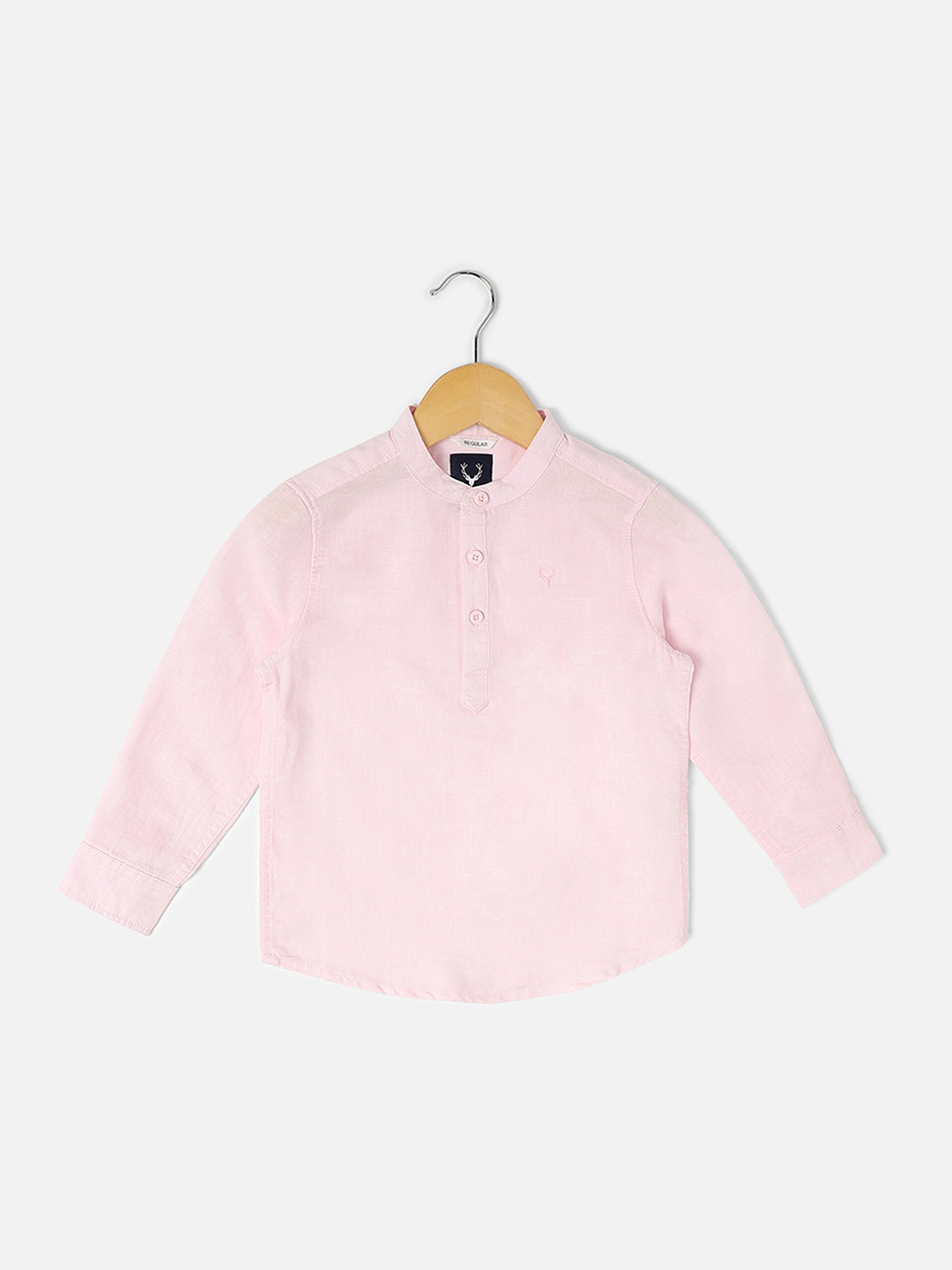 Buy Allen Solly Junior Boys Band Collar Opaque Cotton Casual Shirt