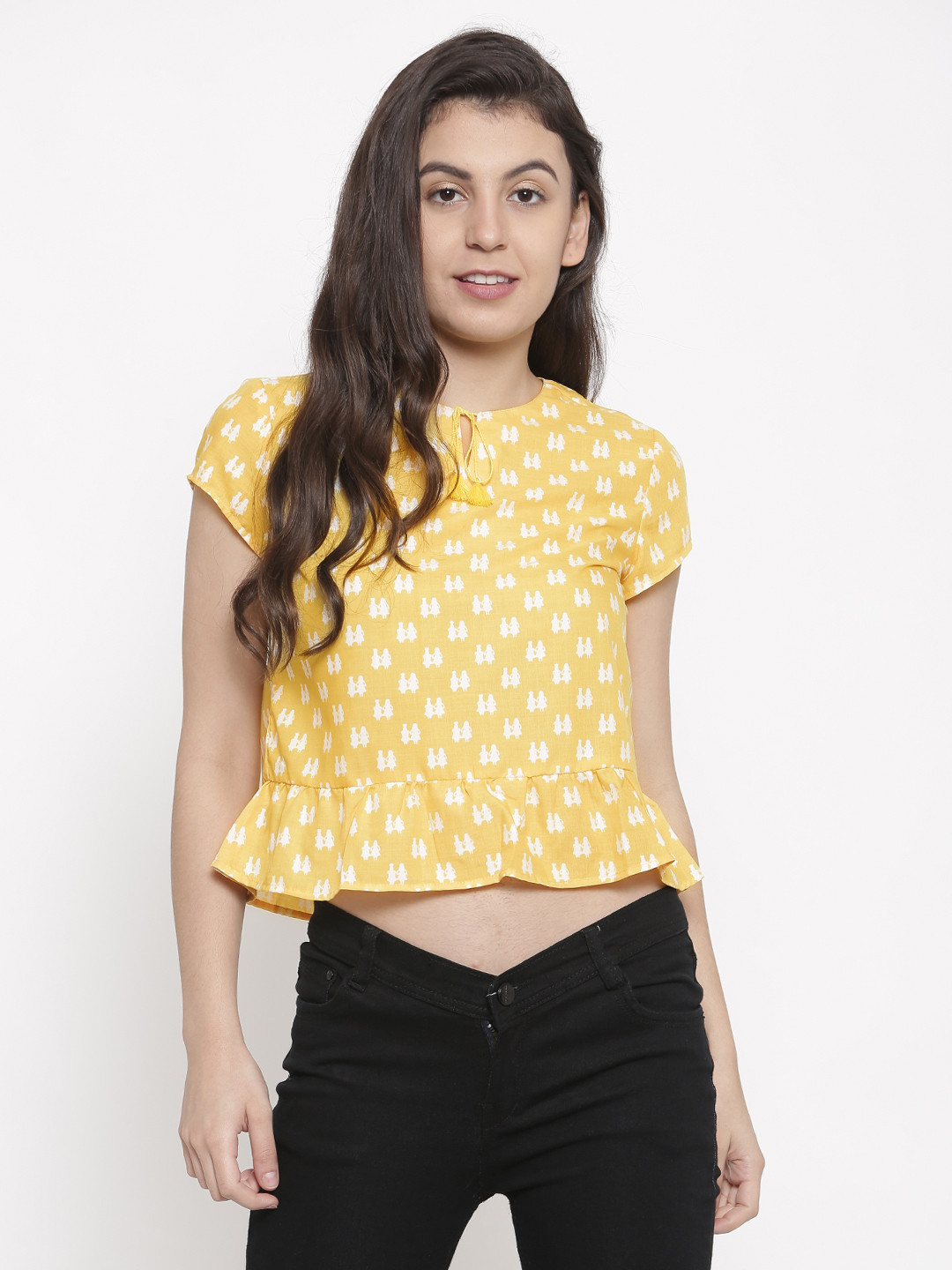 Yellow Printed Top main image 1