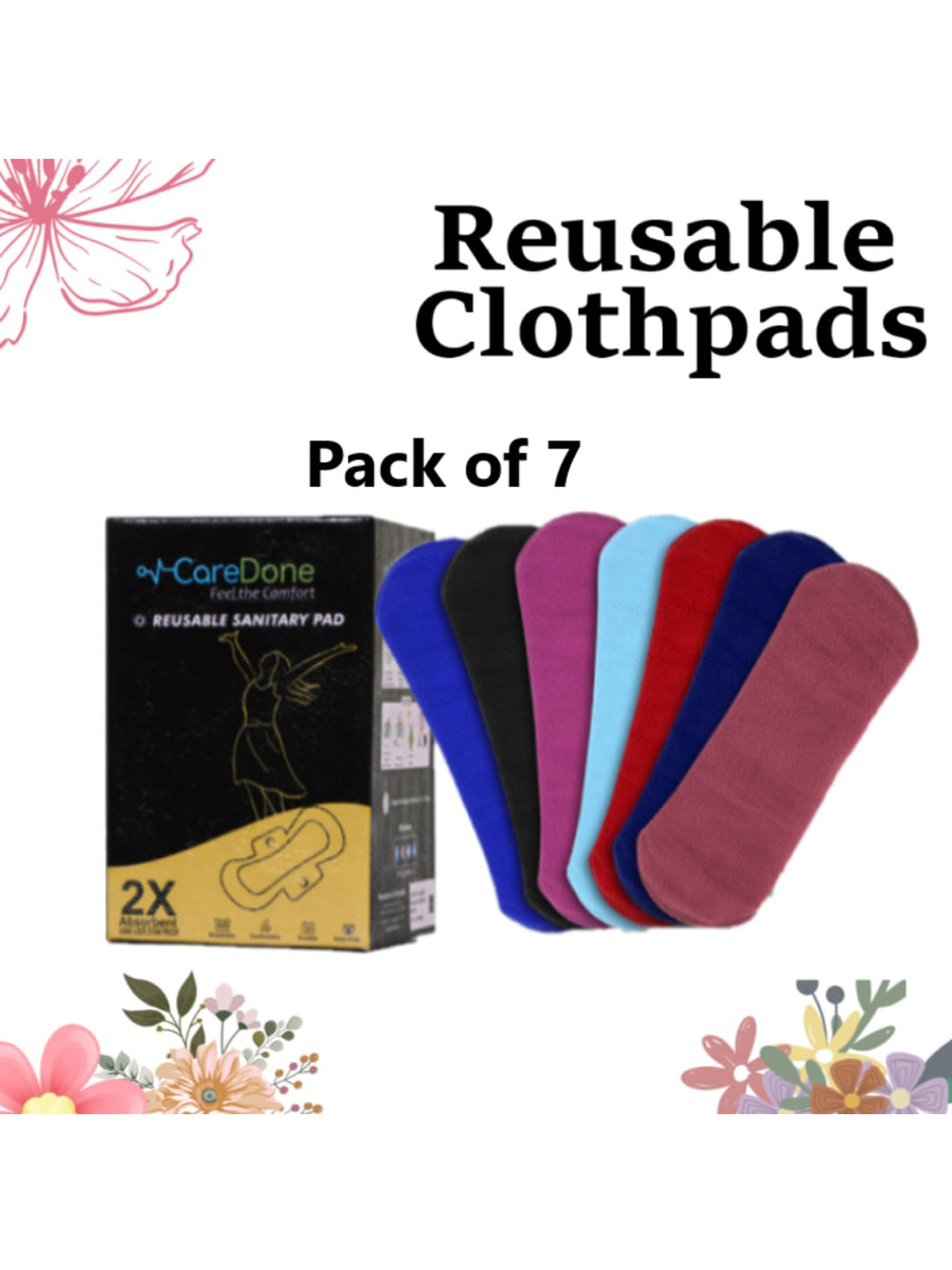 Buy CareDone Set Of 7 Ultra Thin 4 Layered Rash Free Reusable Sanitary