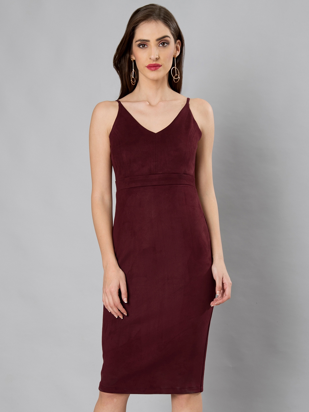Buy FabAlley Women Maroon Bodycon Dress Dresses for