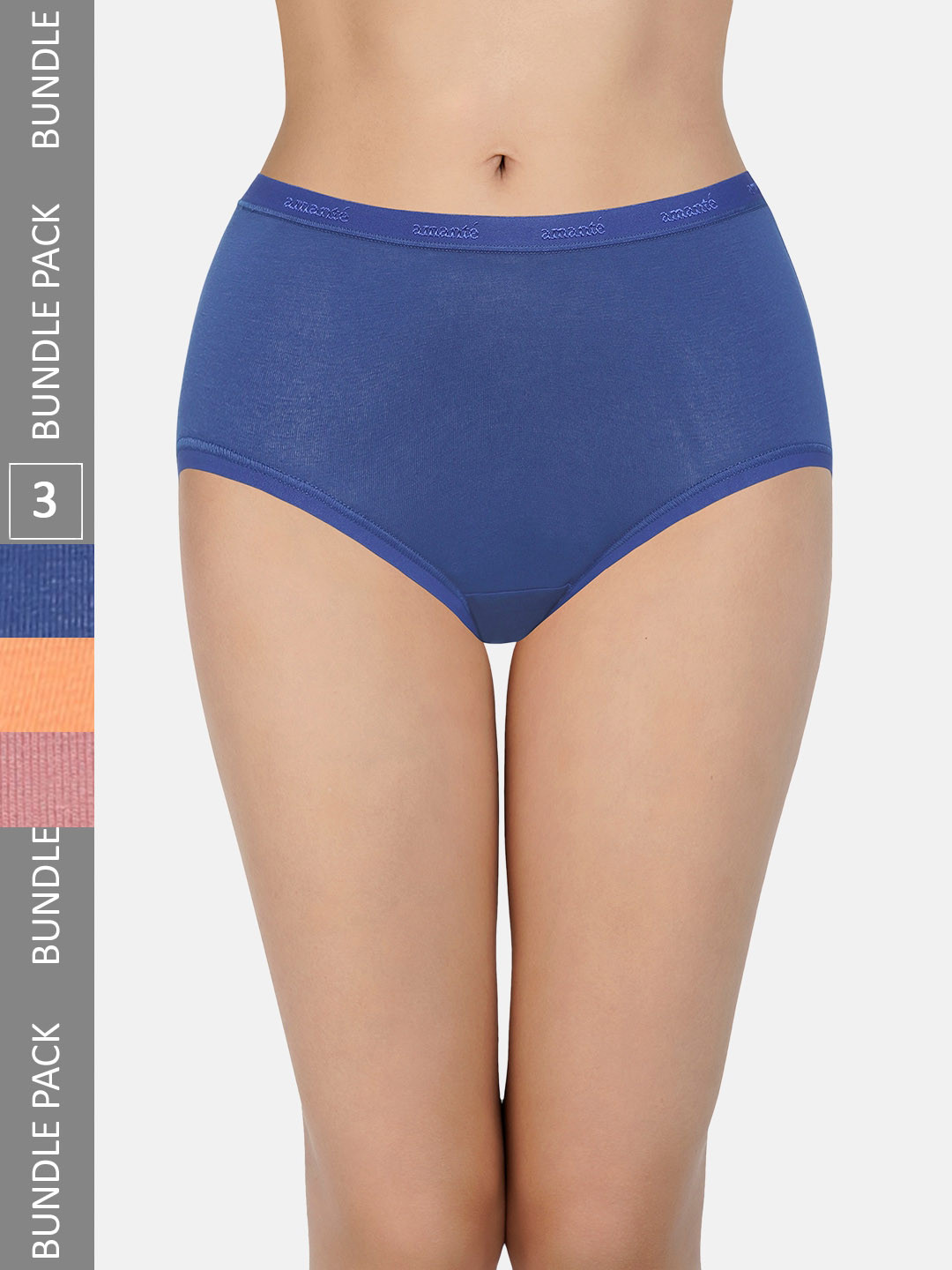 Buy Amante Pack Of 3 High Rise Pure Cotton Hipster Briefs Briefs for
