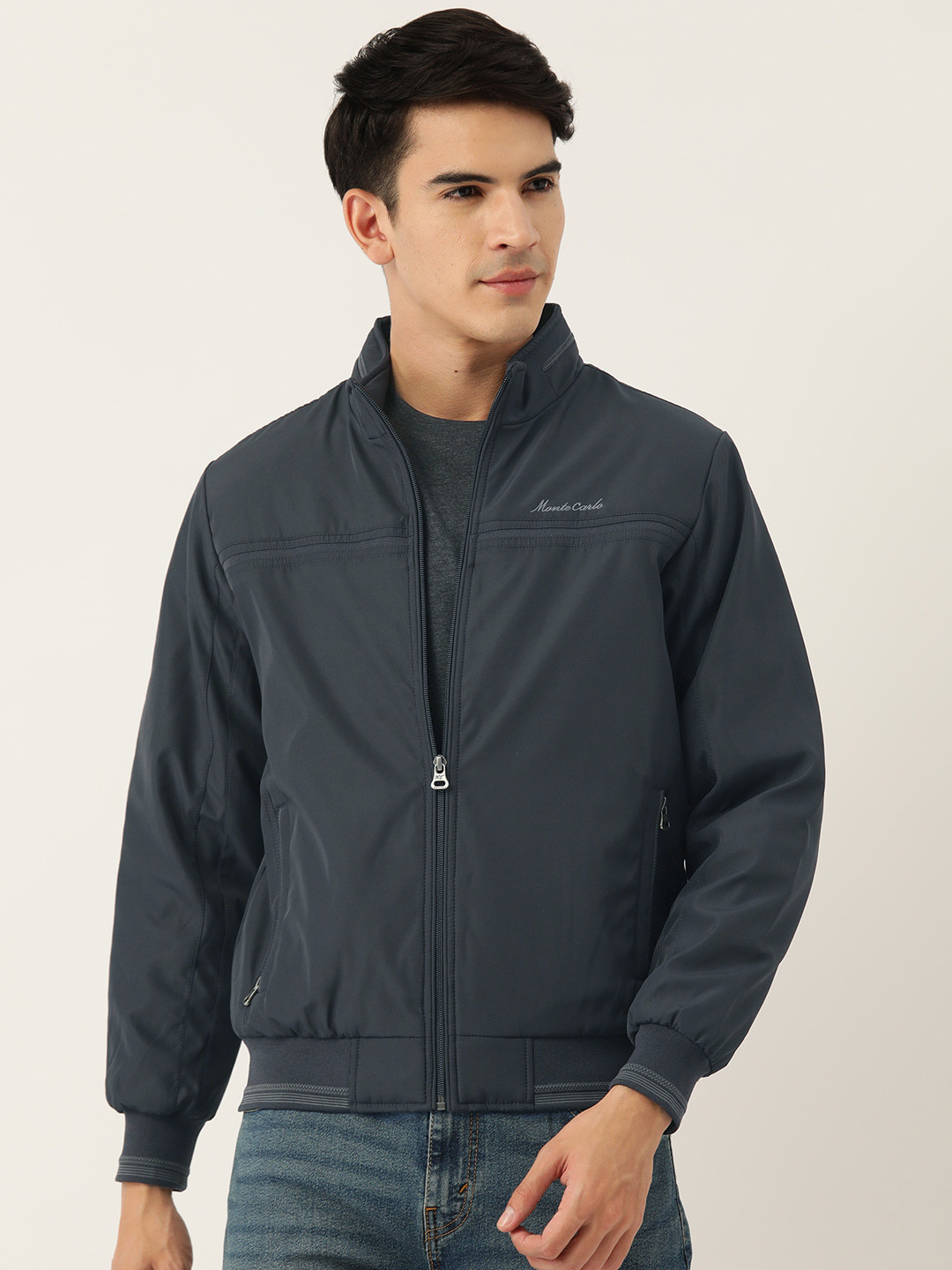 Buy Monte Carlo Solid Bomber Jacket Jackets for Men 23920546 Myntra