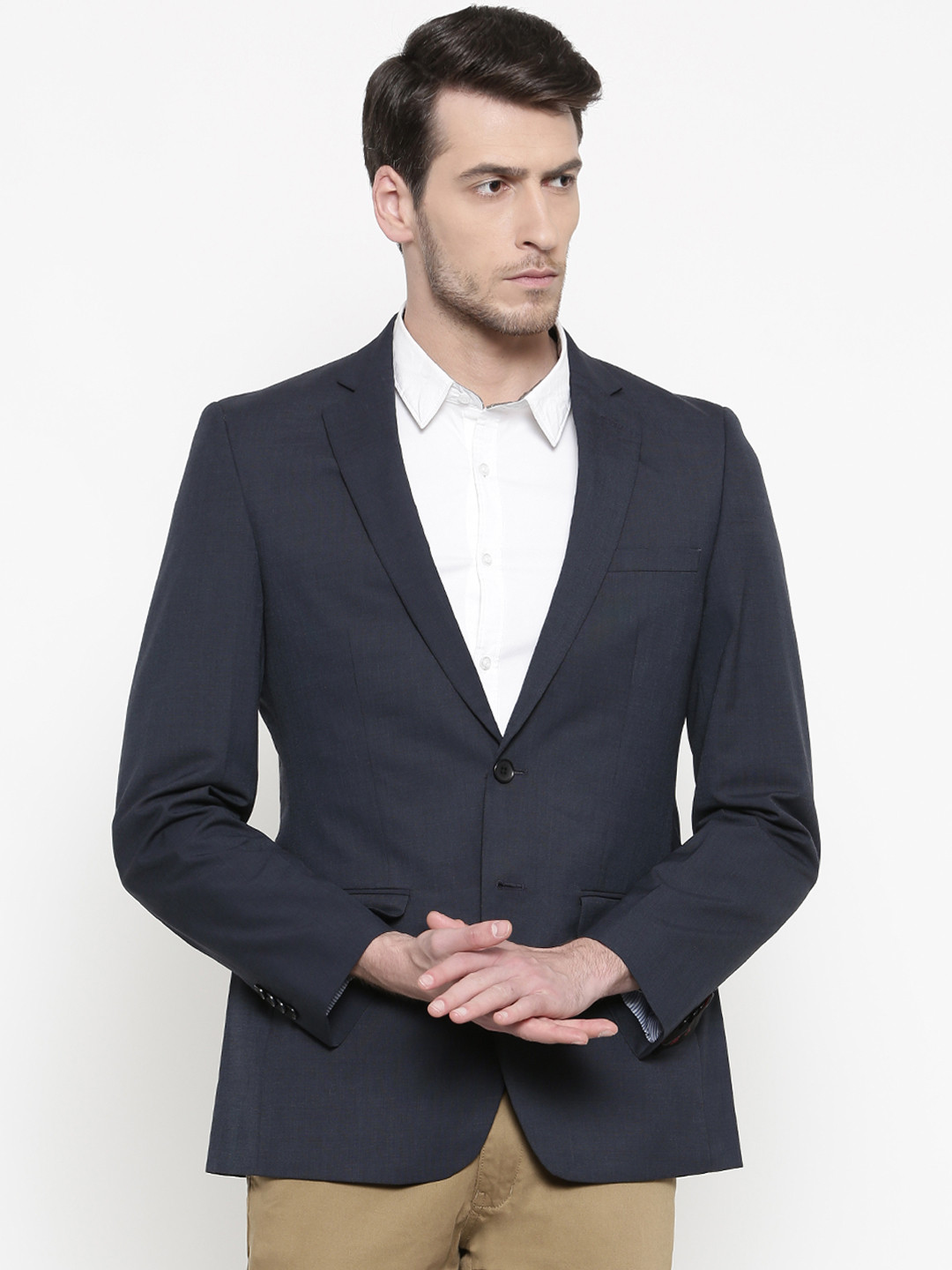 Buy Raymond Men Blue Single Breasted Slim Fit Formal Blazer Blazers